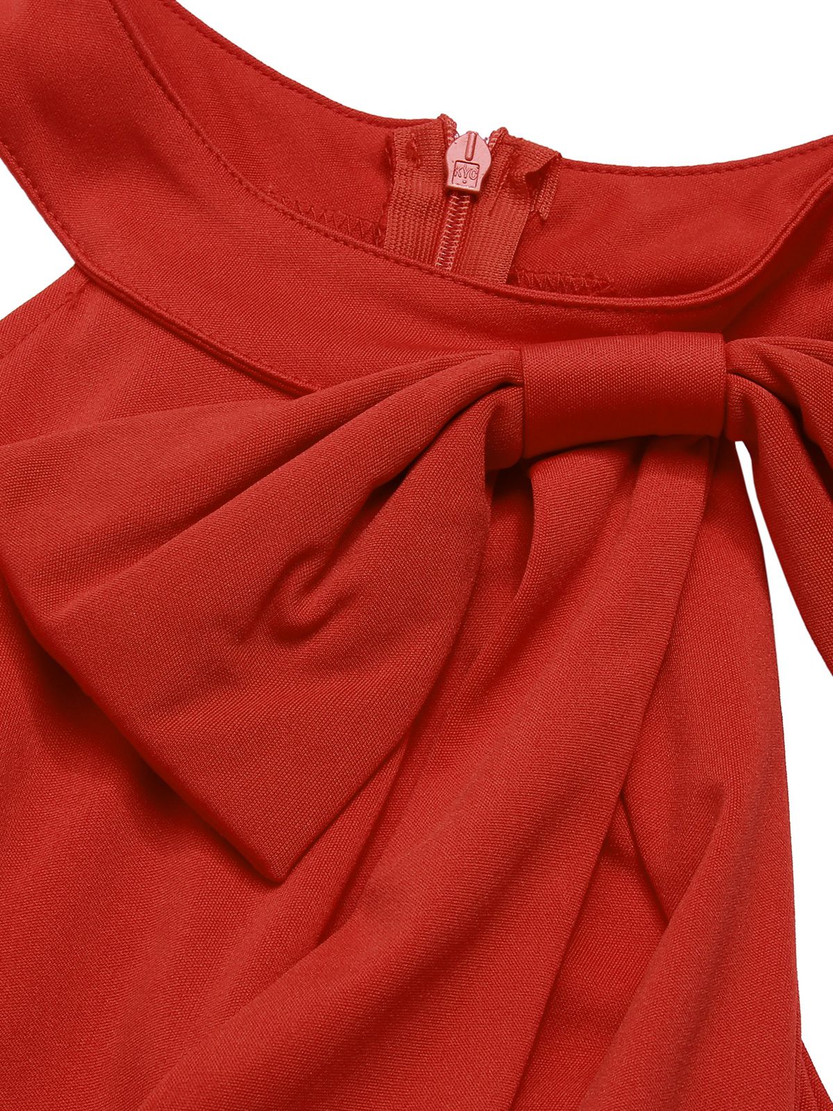 1960s Crewl Halter Bow Solid Jumpsuit - Image 9