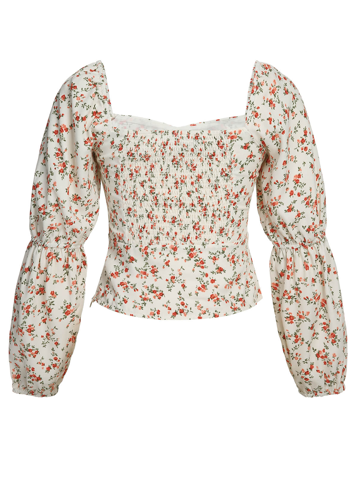 1960s Ditsy Floral Square Neck Blouse - Image 2