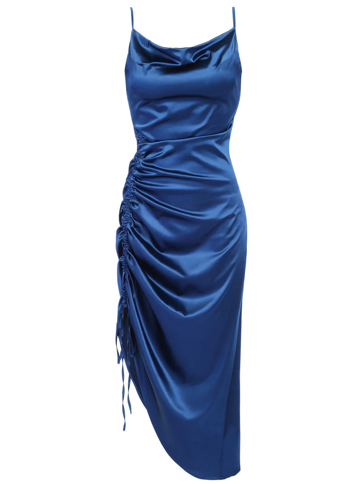 1960s Drawstring Spaghetti Strap Pencil Dress - Image 11