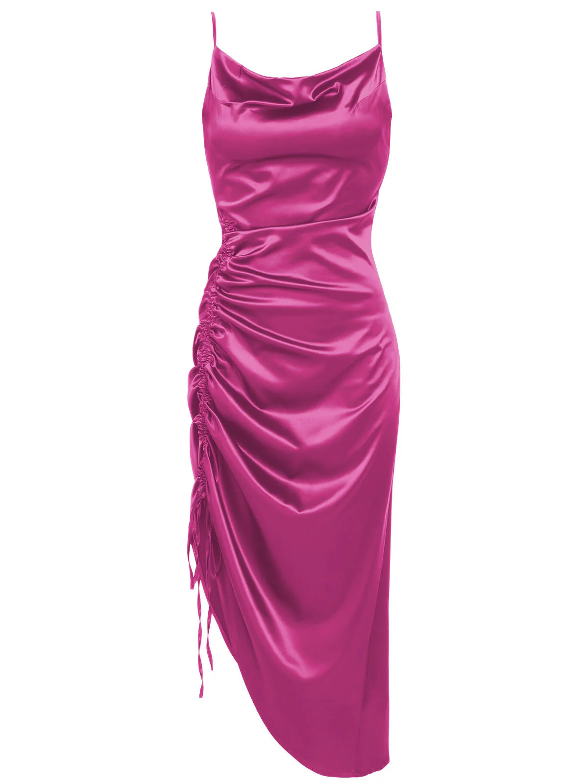 1960s Drawstring Spaghetti Strap Pencil Dress - Image 13