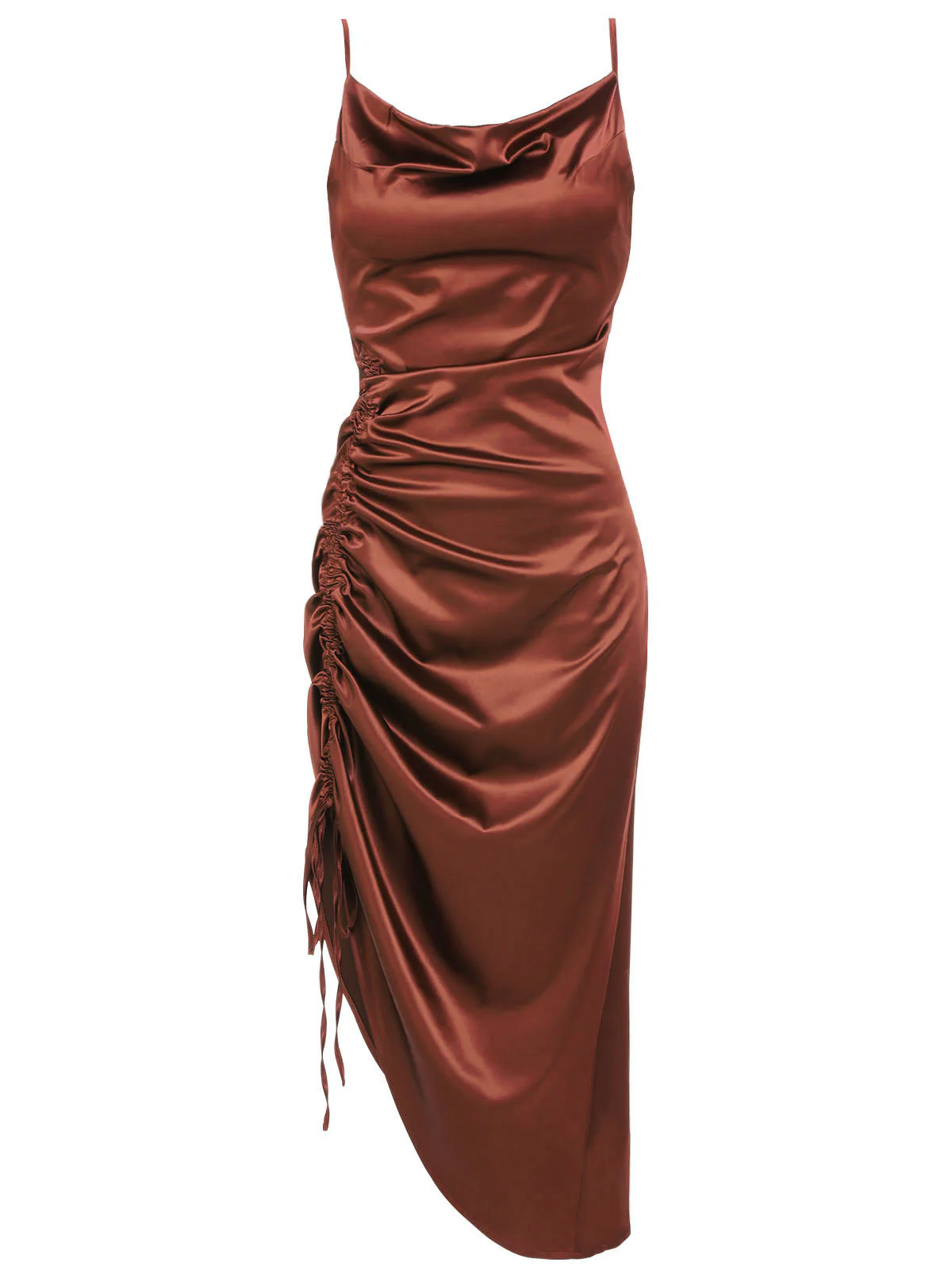 1960s Drawstring Spaghetti Strap Pencil Dress - Image 15