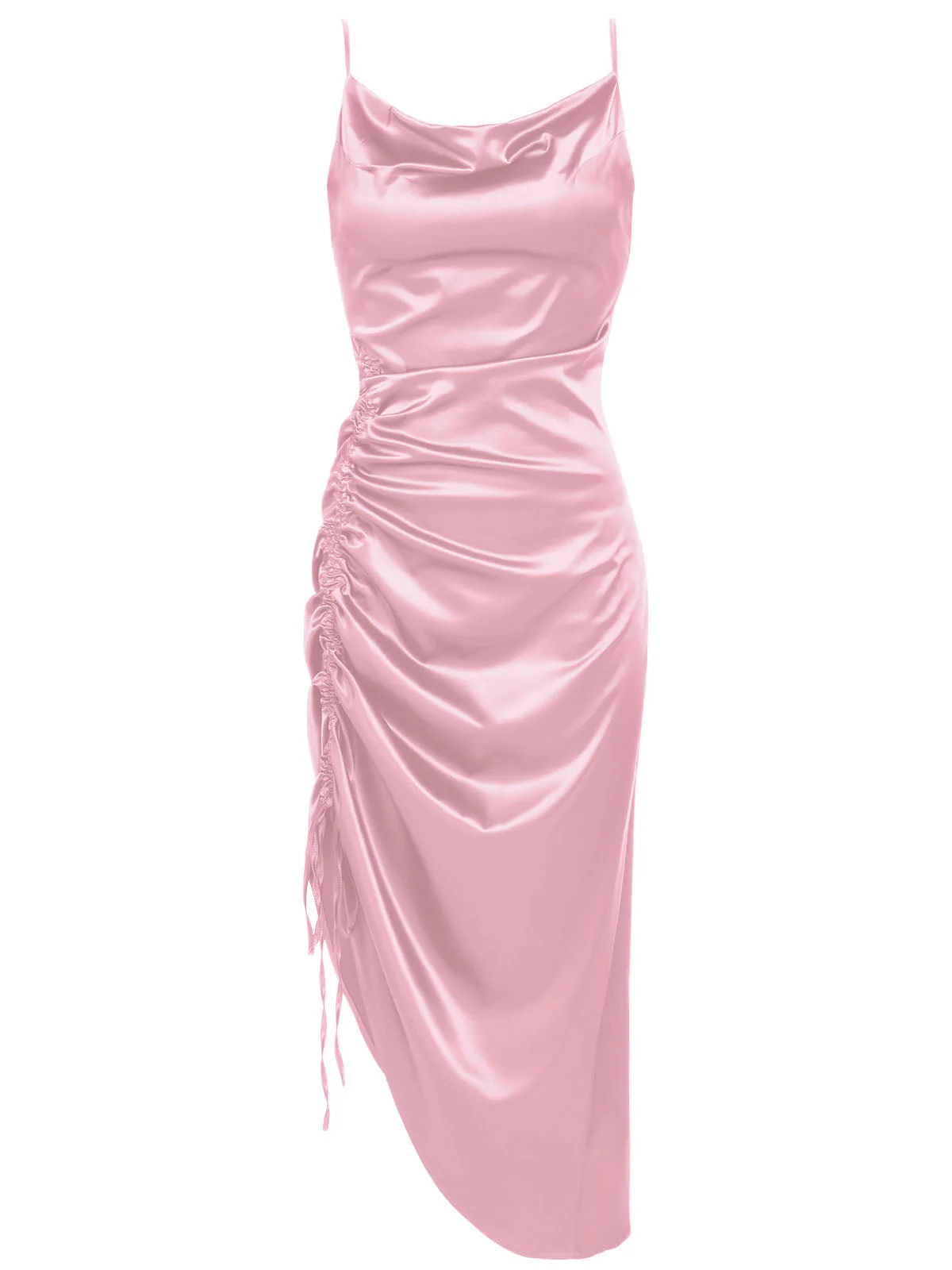 1960s Drawstring Spaghetti Strap Pencil Dress - Image 7