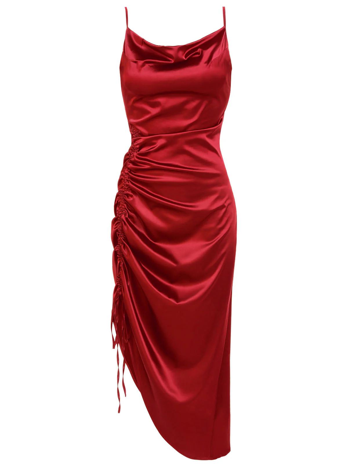 1960s Drawstring Spaghetti Strap Pencil Dress - Image 9