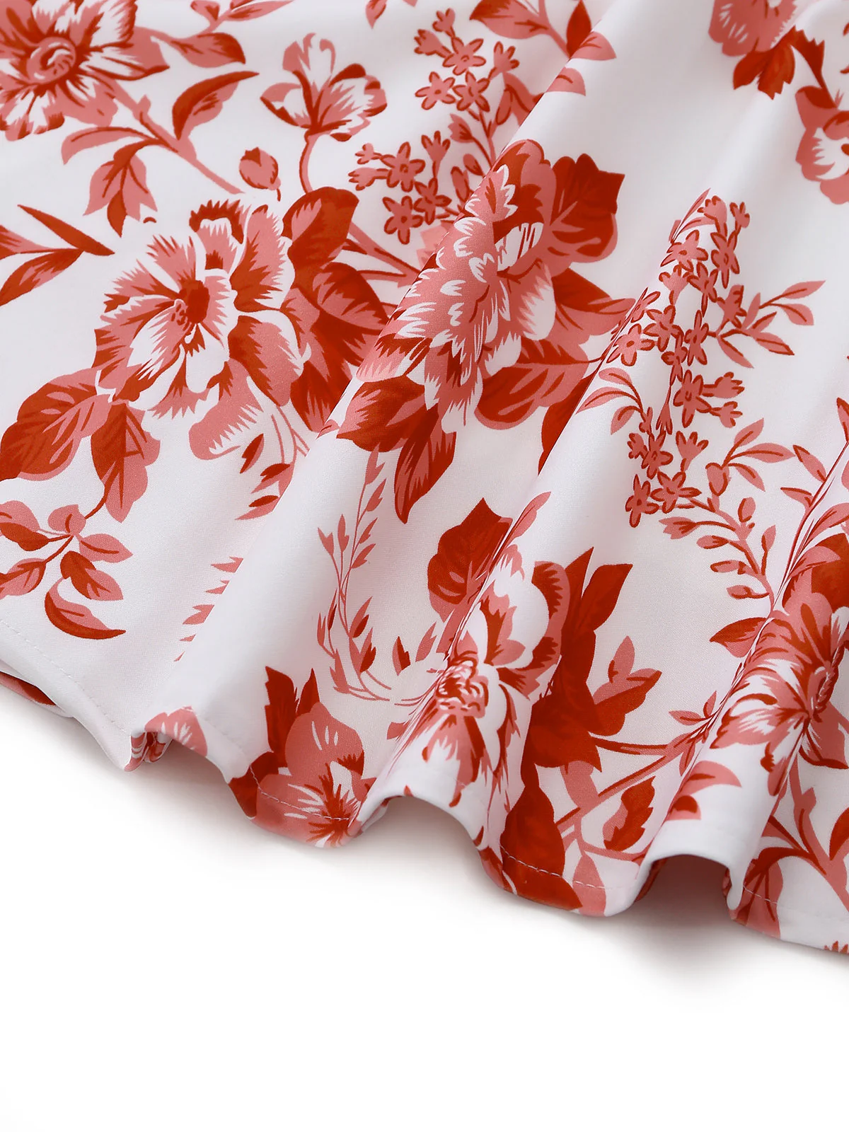 1960s Floral Print Halter Sleeveless Backless Swing Dress - Image 5