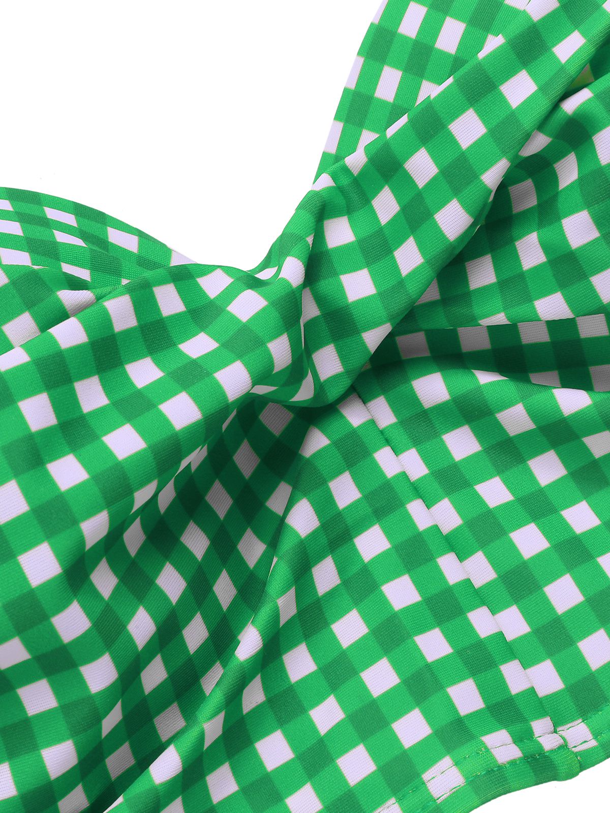 1950s Gingham Plaid Suspender Swimsuit - Image 12