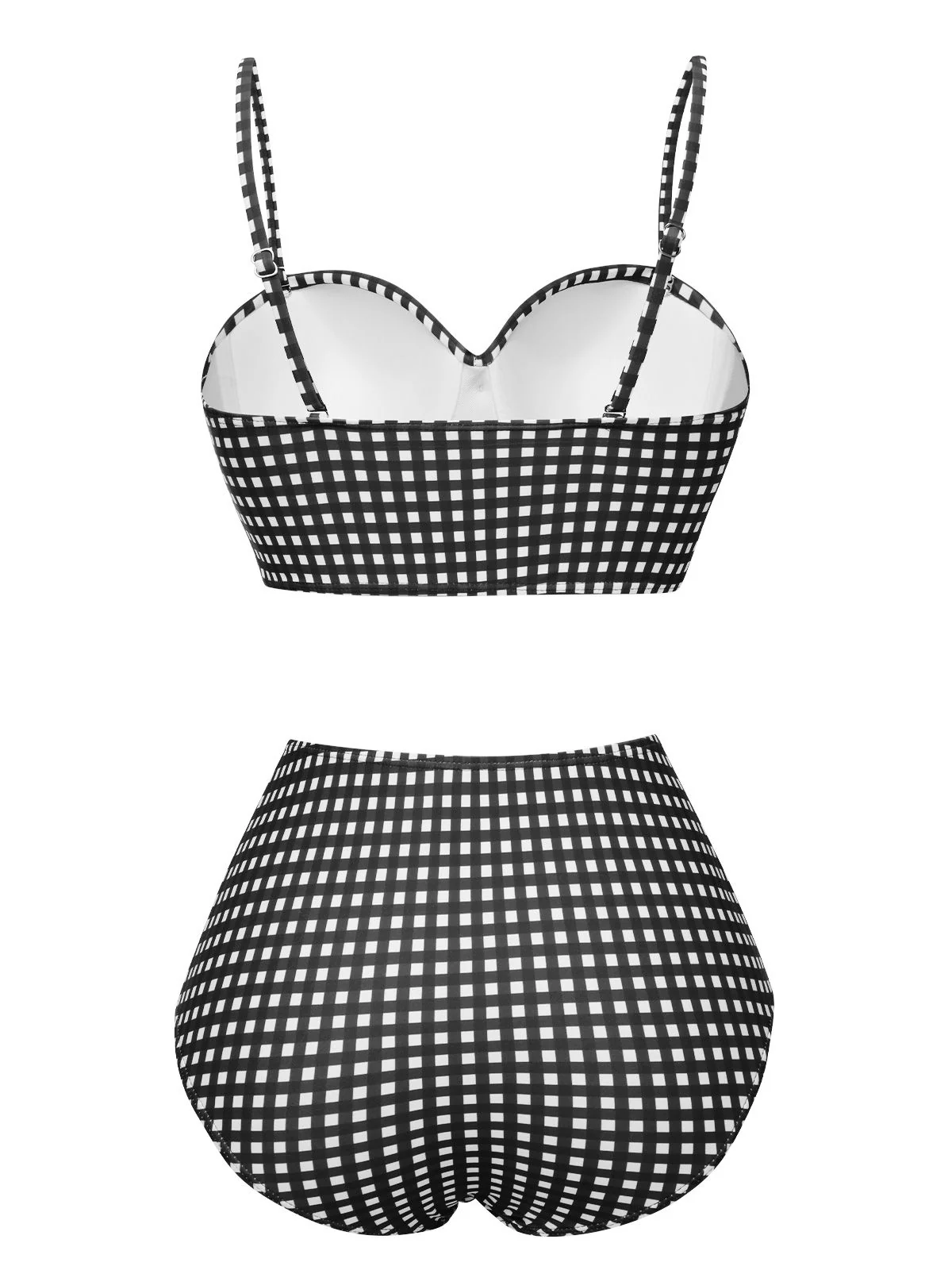 1950s Gingham Plaid Suspender Swimsuit - Image 15