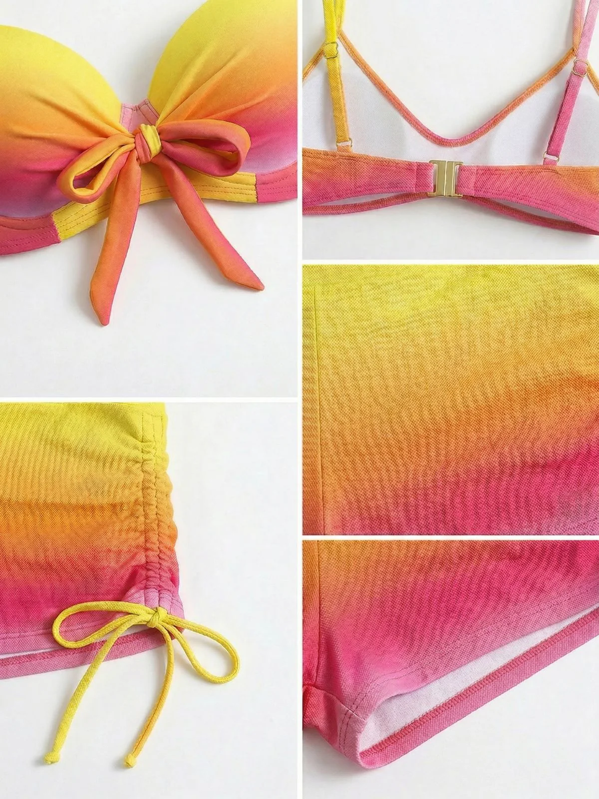 1960s Gradient Lace-Up Trunks Bikini Set - Image 7