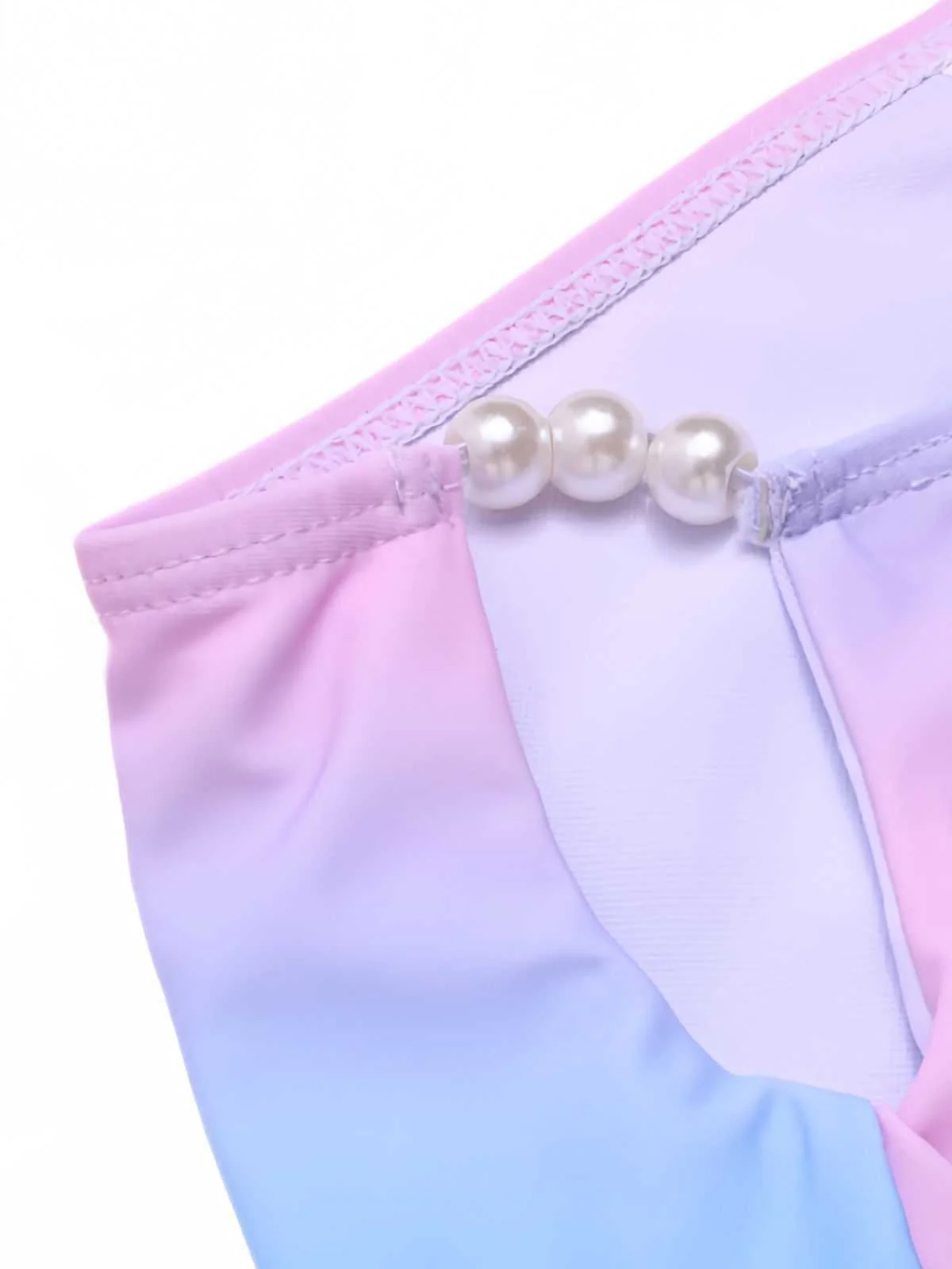 1960s Gradient Mermaid Seashell Pearl Swimsuit - Image 5