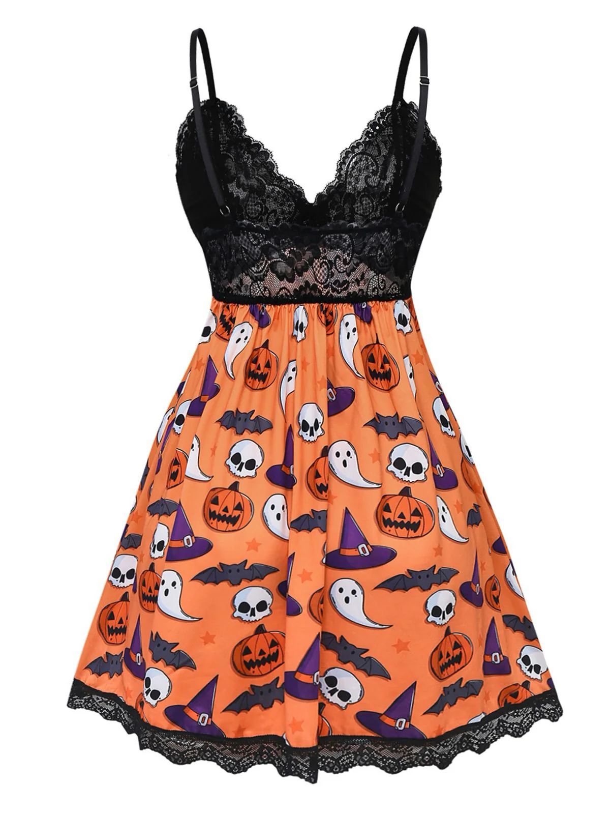 1960s Halloween Print Lace Patchwork Sleepwear - Image 2