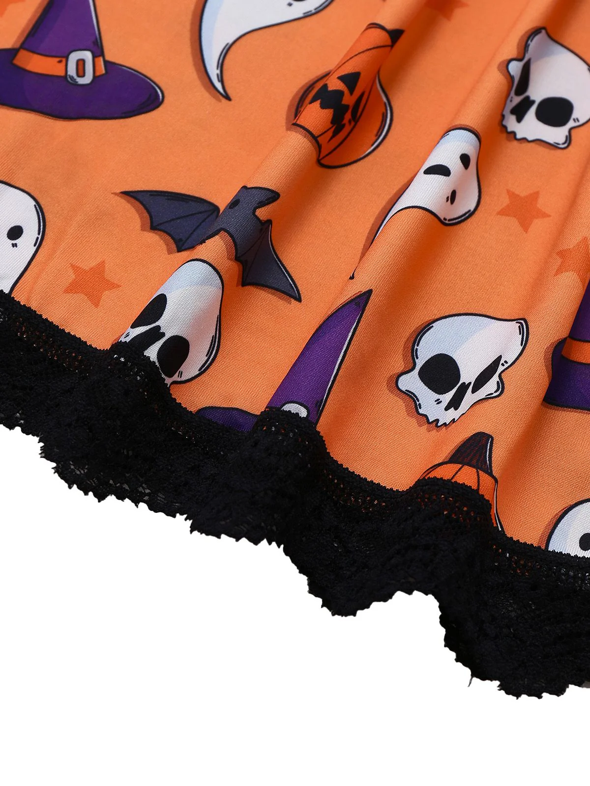 1960s Halloween Print Lace Patchwork Sleepwear - Image 5
