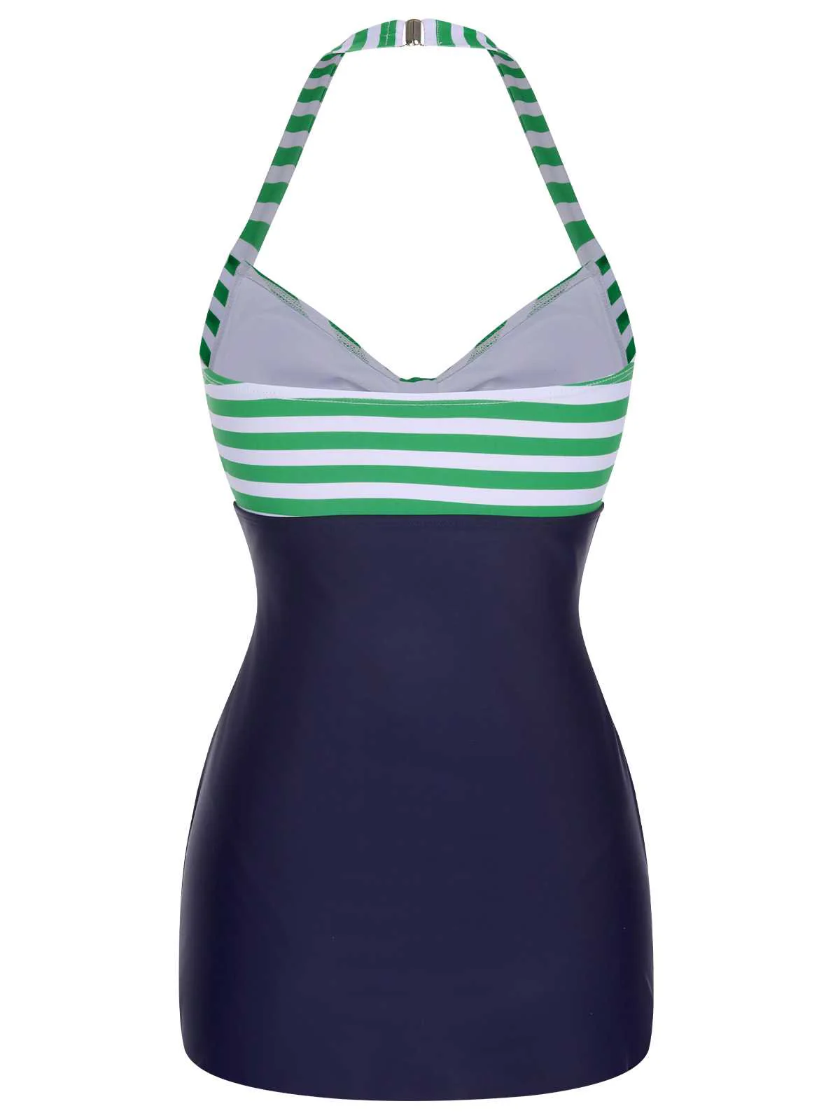 1960s Halter Strips Buttoned One-Piece Swimsuit - Image 4