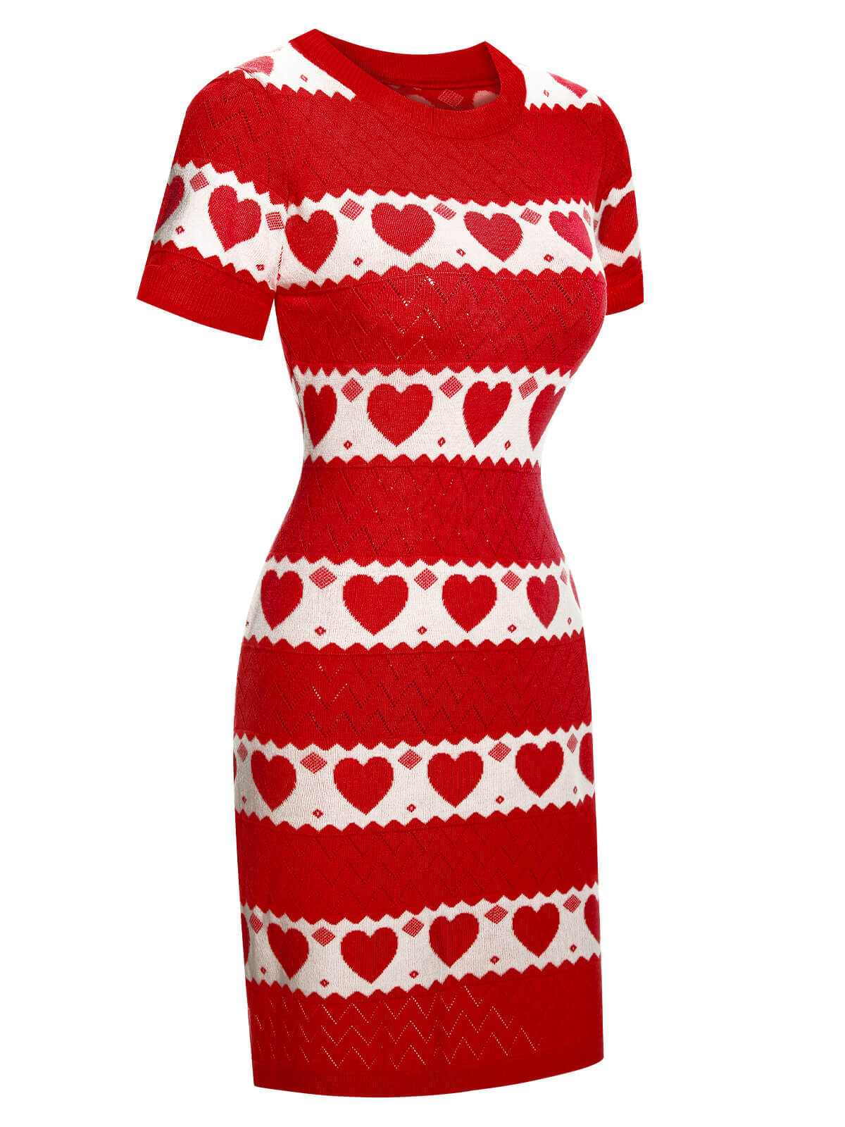1960s Heart Short Sleeved Knitted Dress - Image 2