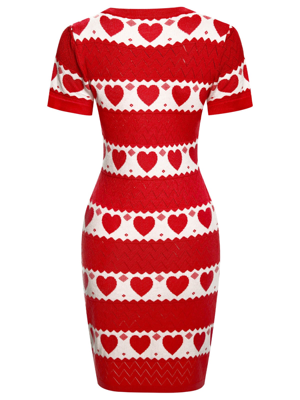 1960s Heart Short Sleeved Knitted Dress - Image 3