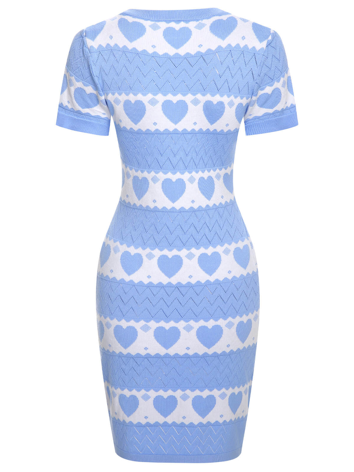 1960s Heart Short Sleeved Knitted Dress - Image 4