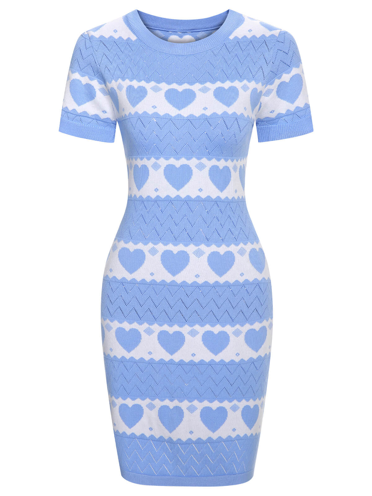 1960s Heart Short Sleeved Knitted Dress - Image 5