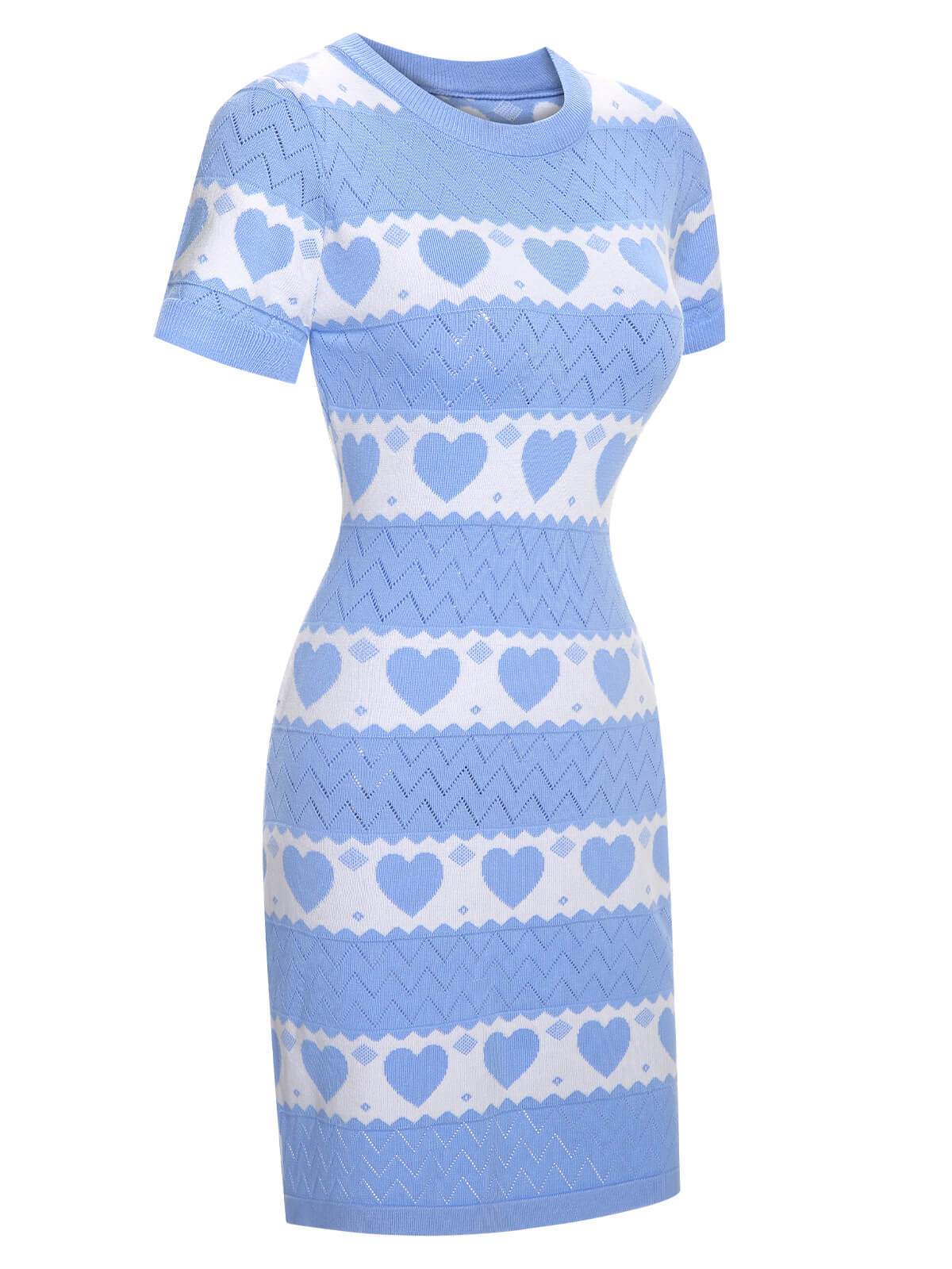 1960s Heart Short Sleeved Knitted Dress - Image 7