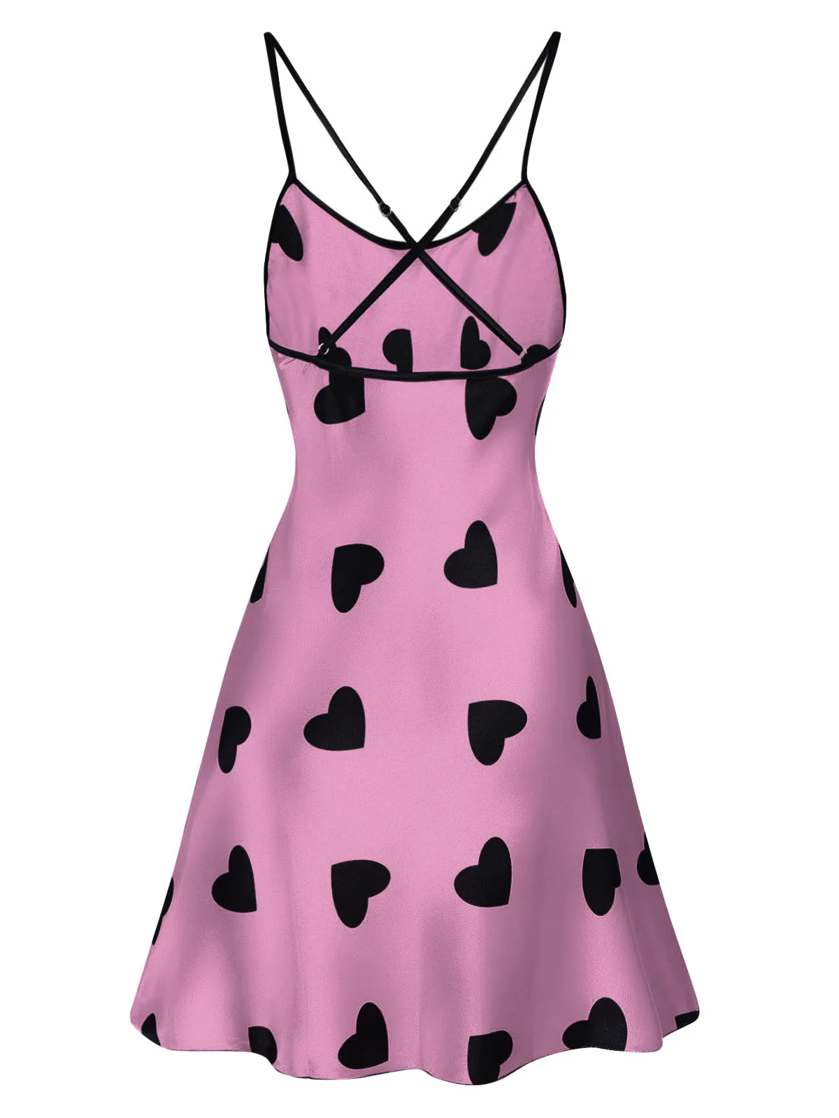 1960s Heart Spaghetti Straps Nightgown - Image 3