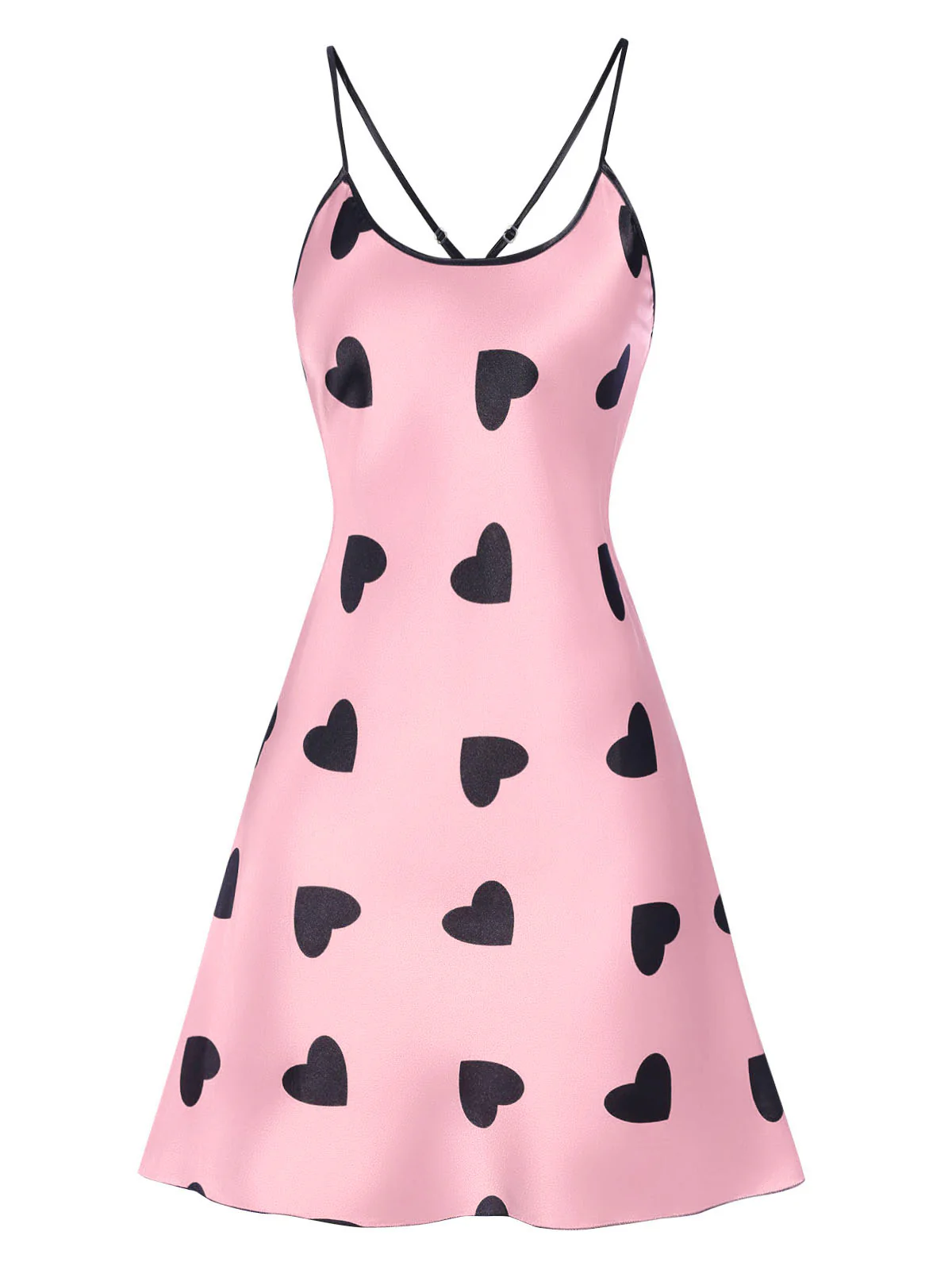 1960s Heart Spaghetti Straps Nightgown - Image 5
