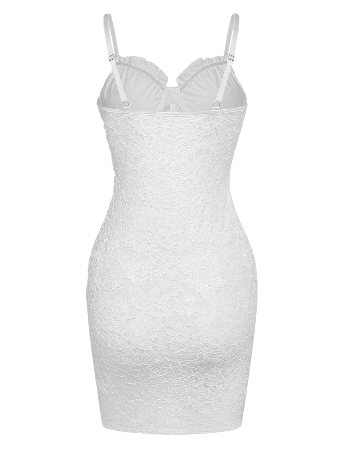 1960s Lace Suspender Corset Bodycon Dress - Image 2