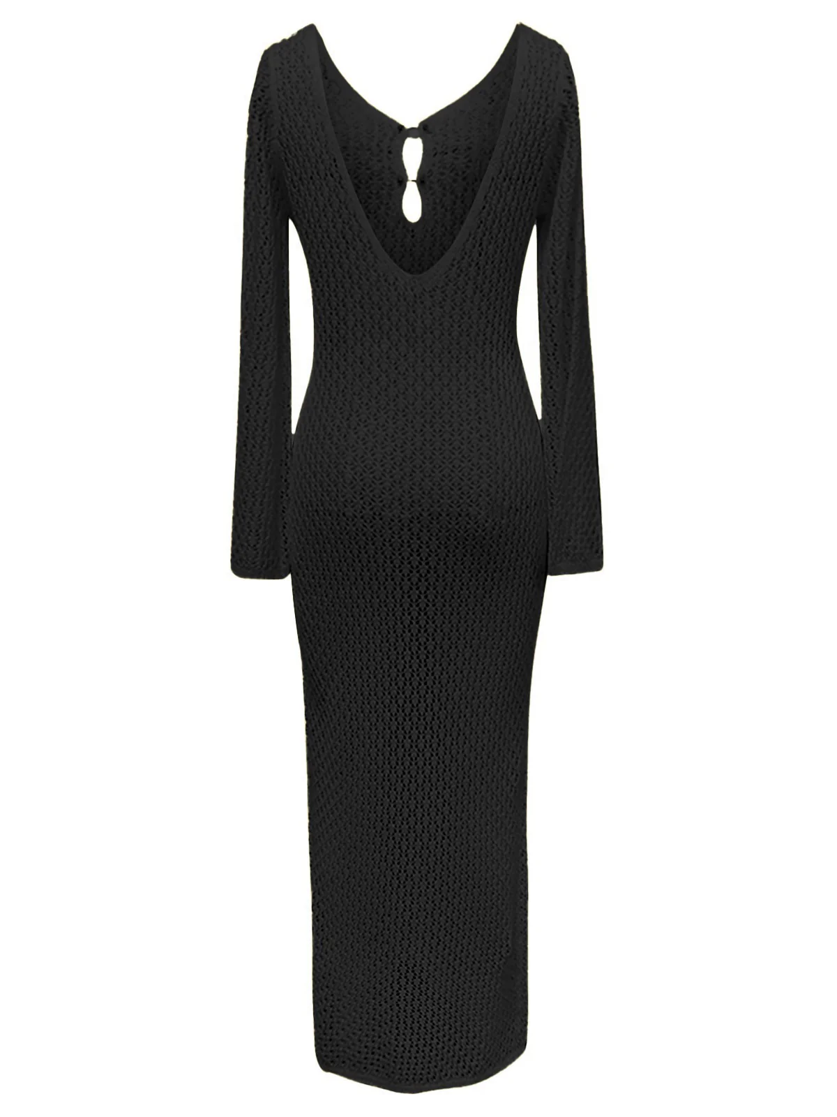 1960s Hollow Knitted Maxi Dress Cover-Up - Image 12