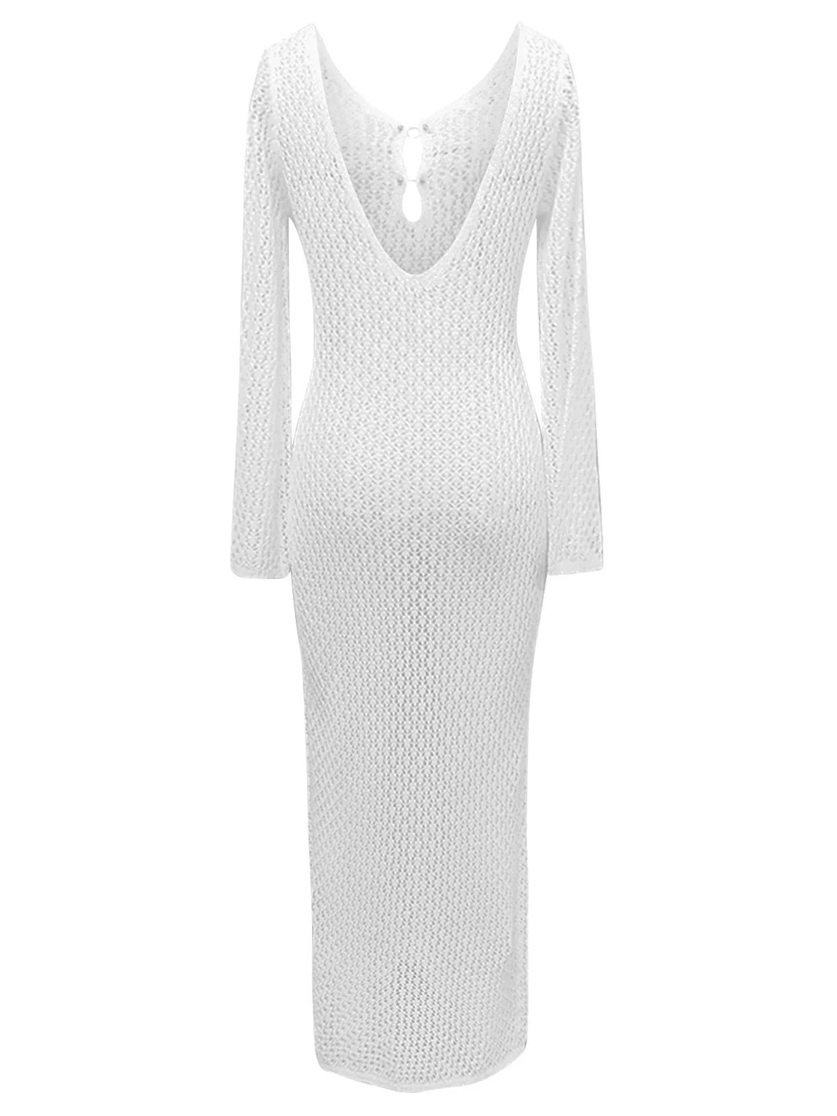1960s Hollow Knitted Maxi Dress Cover-Up - Image 4