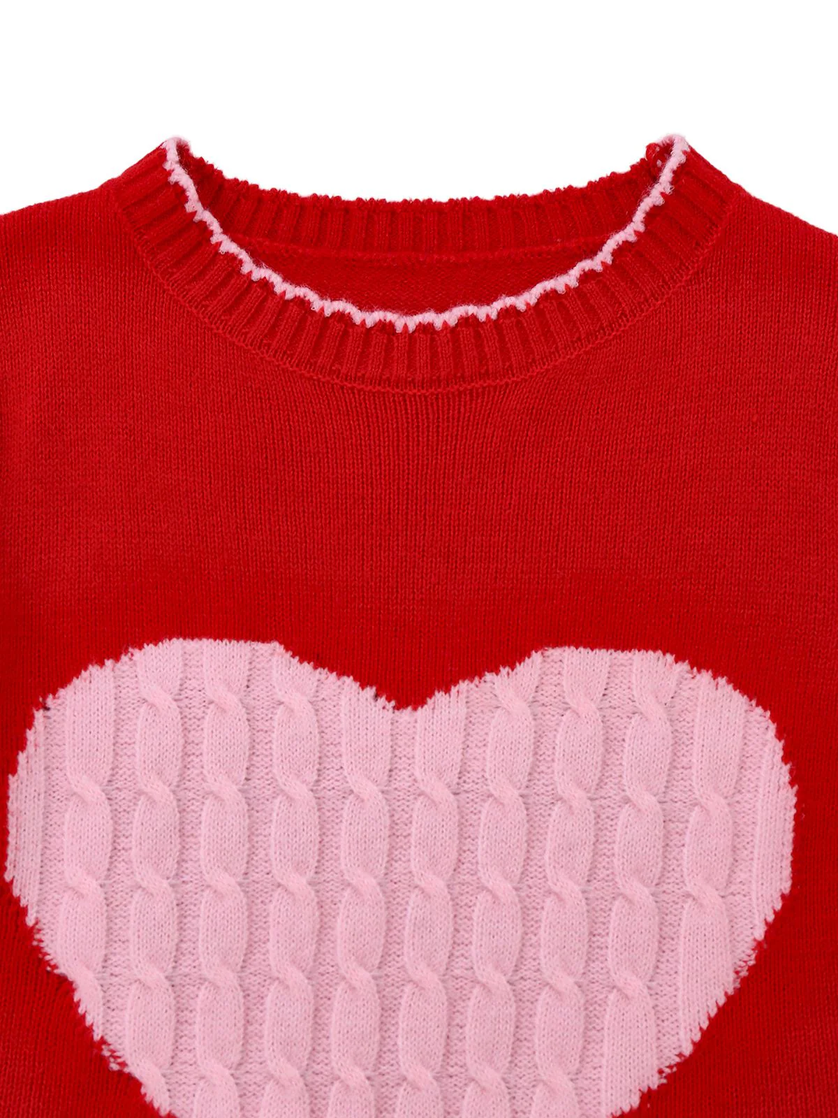 1960s Knit Heart Pattern Long Sleeve Dress - Image 3