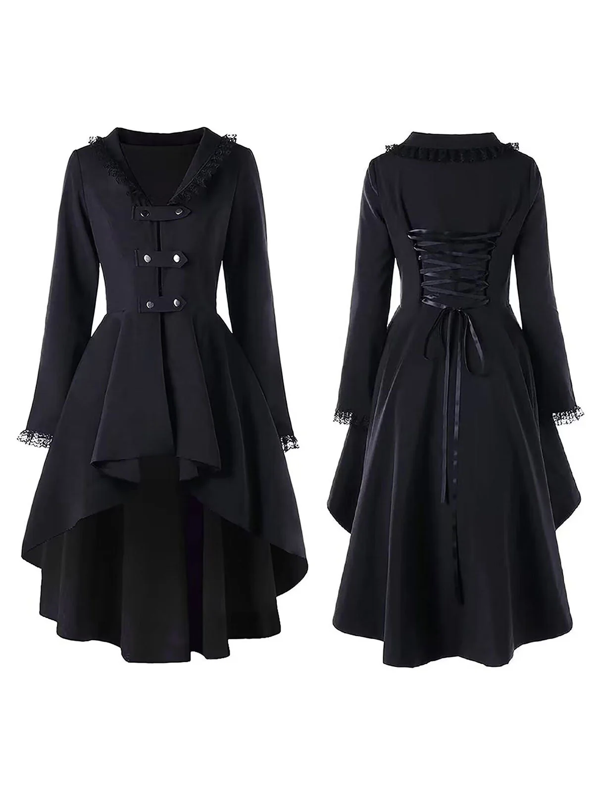 1960s Lace Buttoned Irregular Hem Coat - Image 2