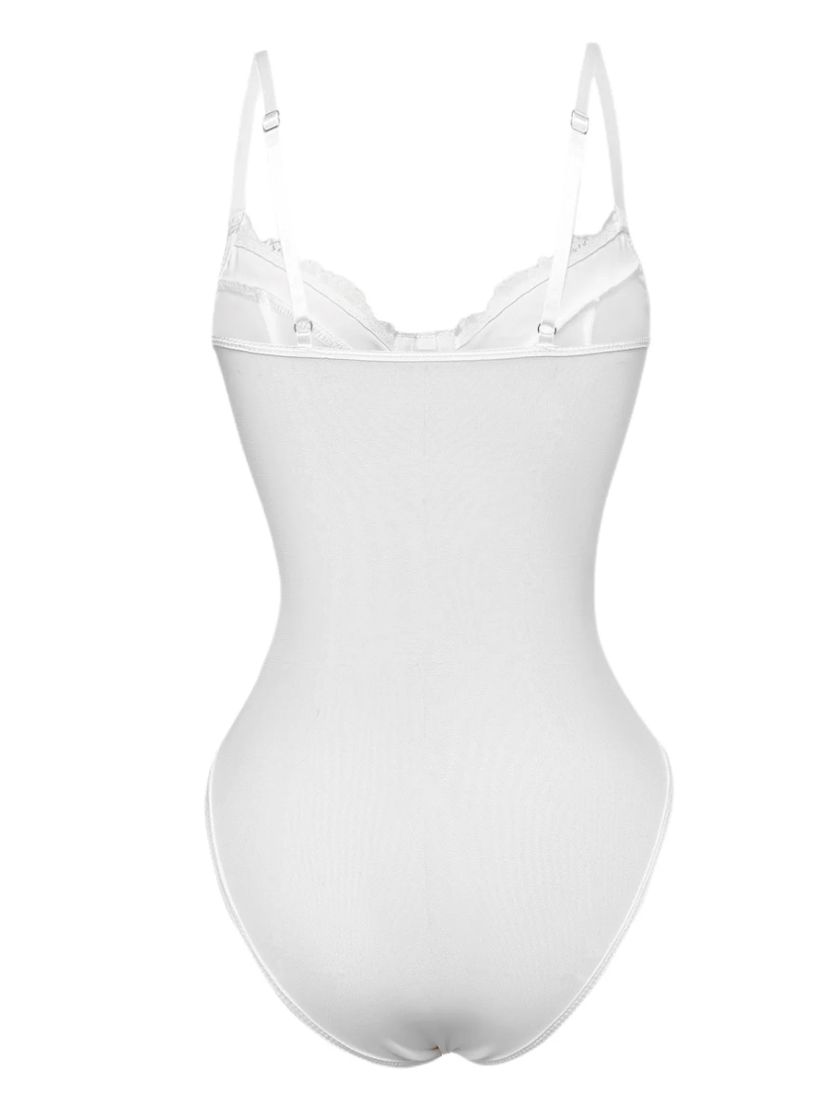 1960s Lace Spaghetti Straps Corset Bodysuit - Image 6