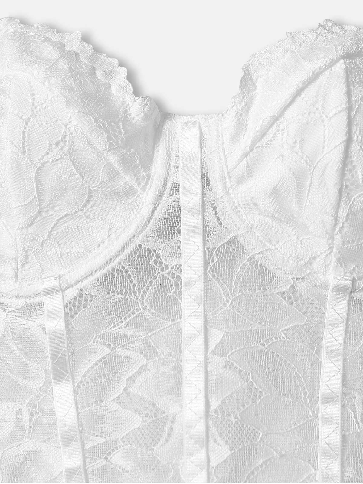 1960s Lace Spaghetti Straps Corset Bodysuit - Image 7