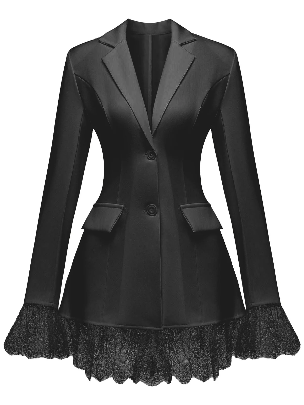 1960s Lace Trim Solid Tailored Blazer - Image 6