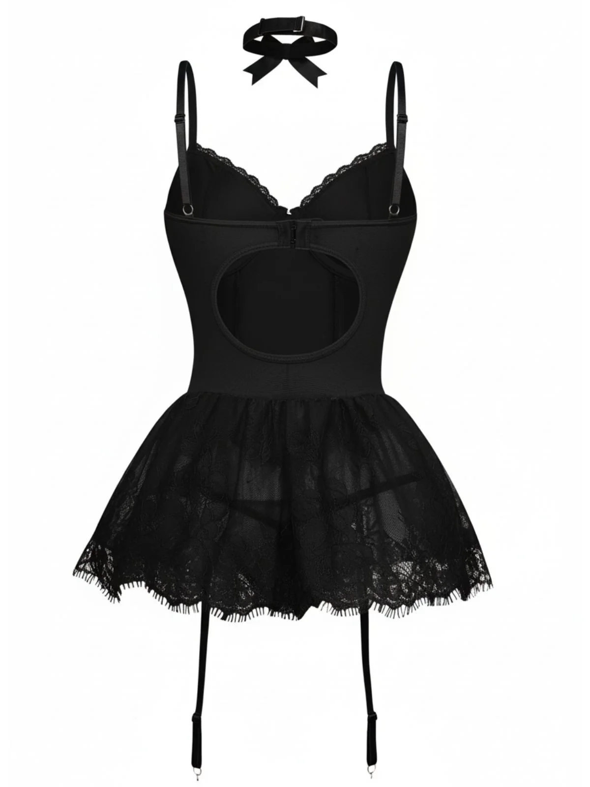 1960s Lace Trimmed Corset Bodysuit Set - Image 11