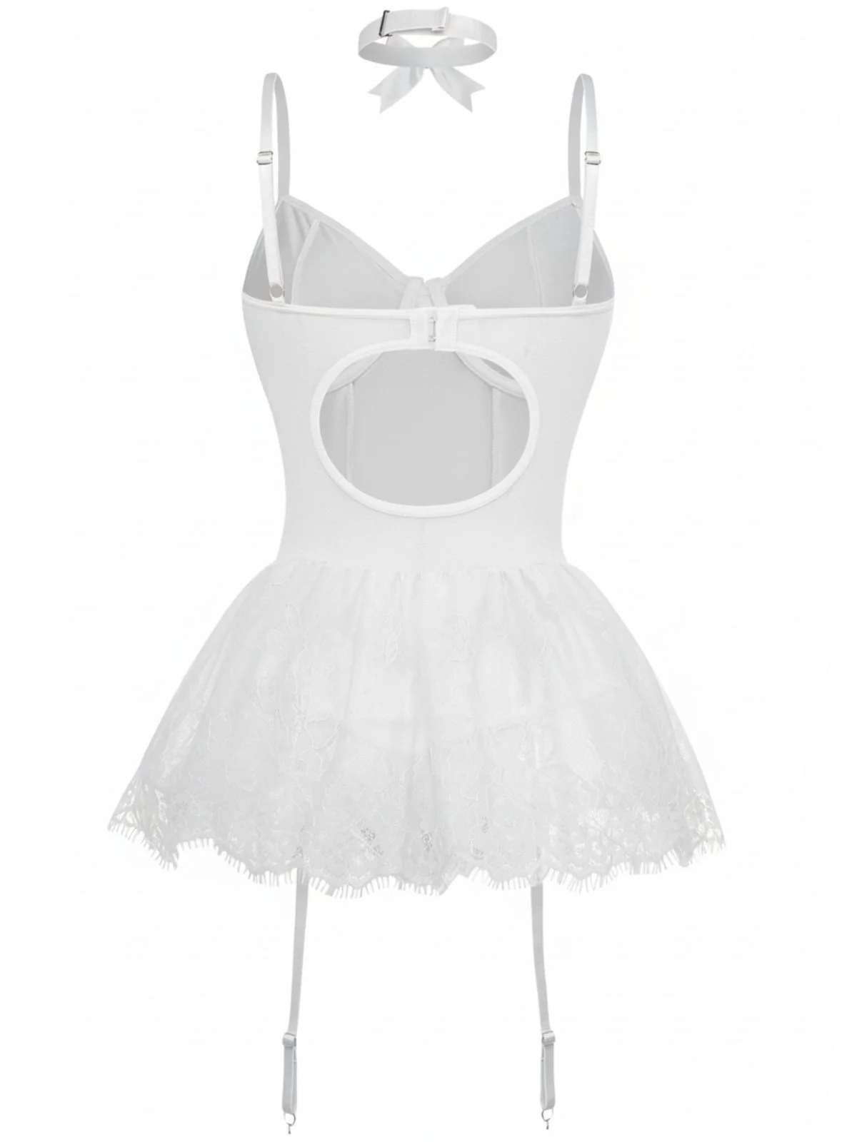 1960s Lace Trimmed Corset Bodysuit Set - Image 13