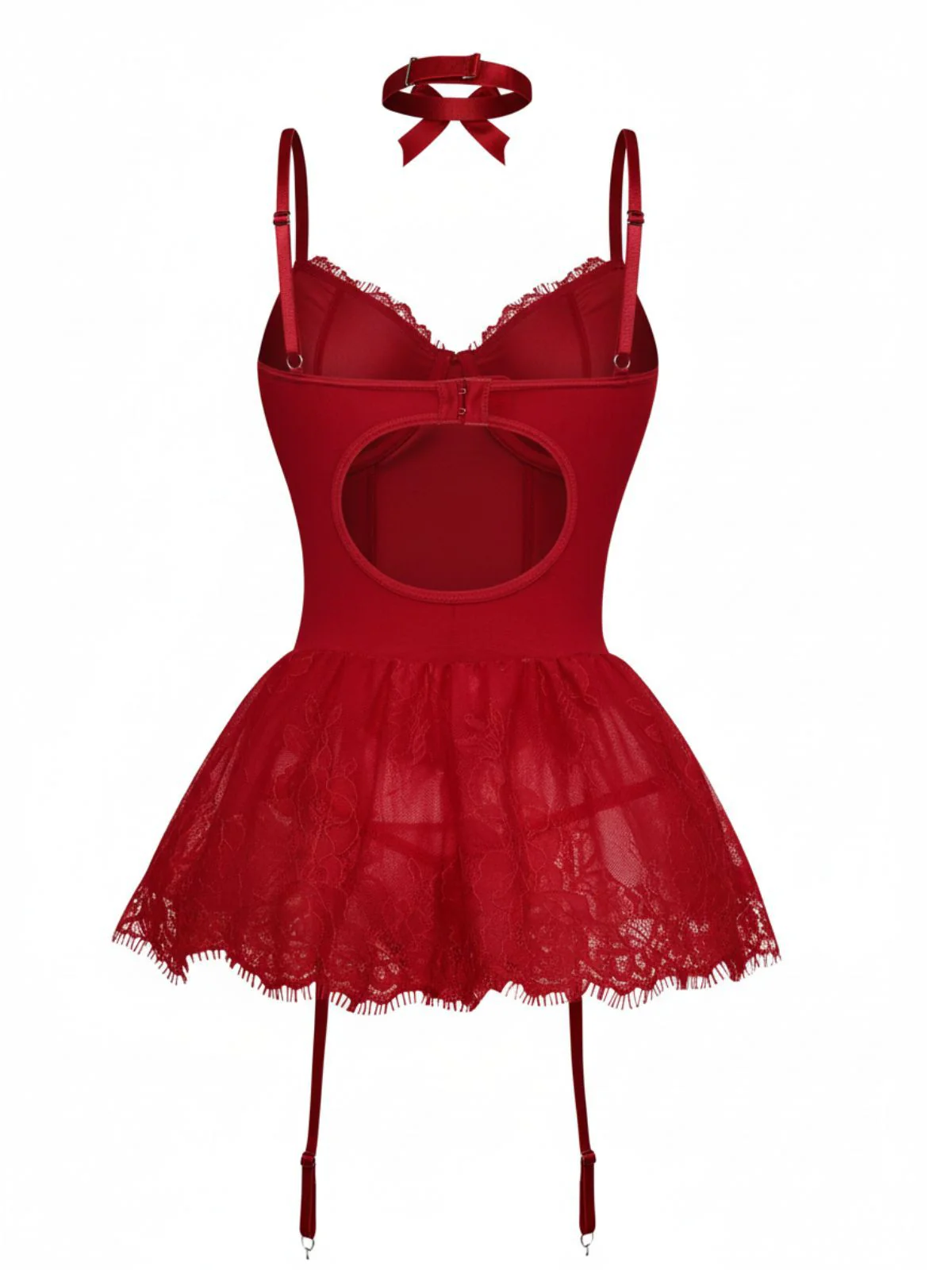 1960s Lace Trimmed Corset Bodysuit Set - Image 9