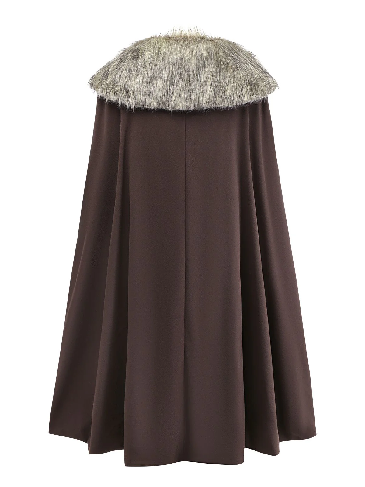 1960s Lapel Faux Fur Collar Cloak Coat - Image 3