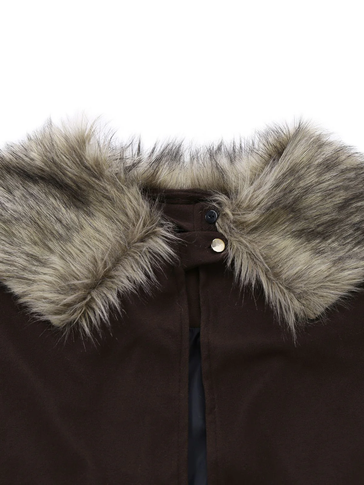1960s Lapel Faux Fur Collar Cloak Coat - Image 4