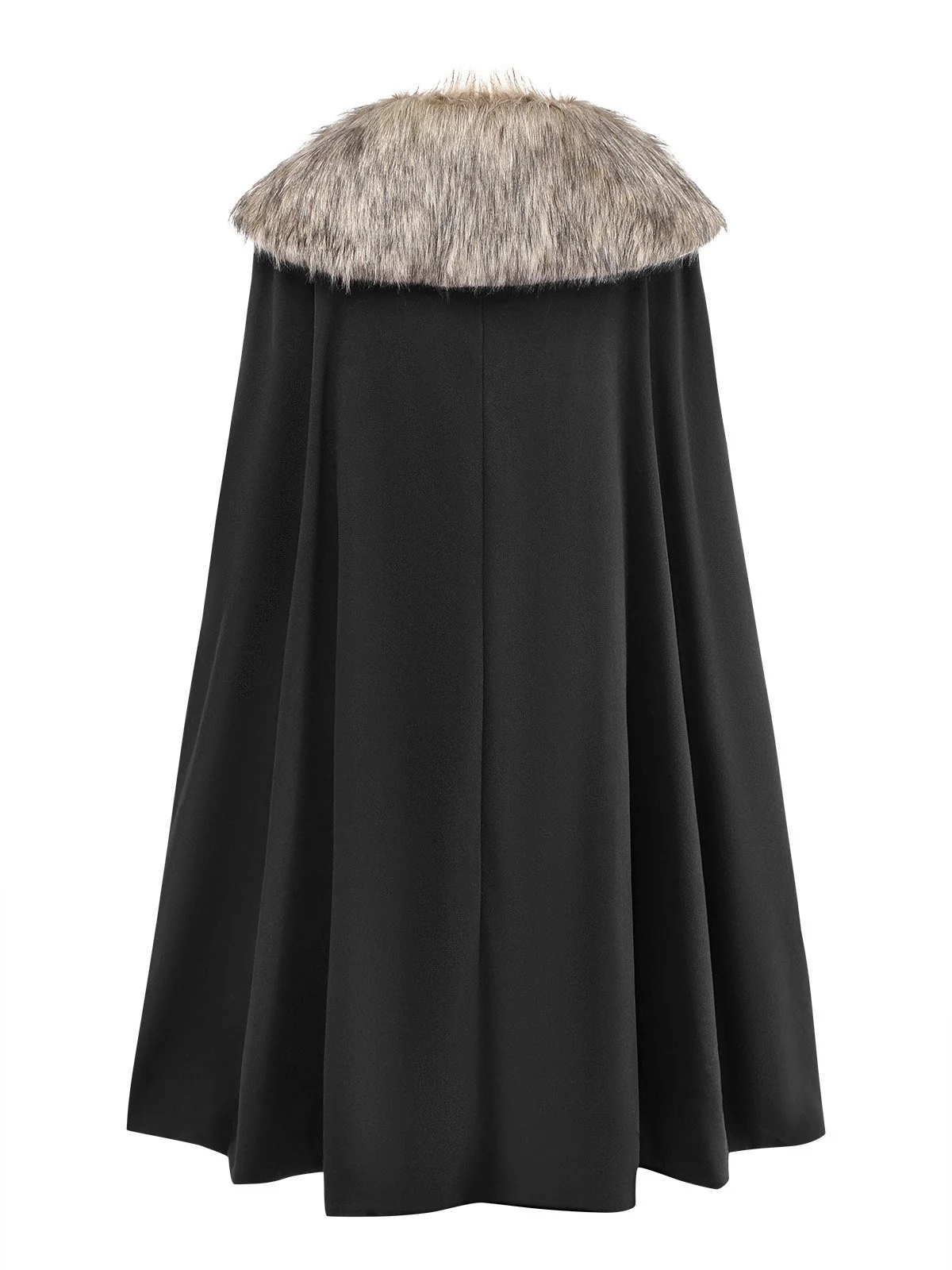 1960s Lapel Faux Fur Collar Cloak Coat - Image 8