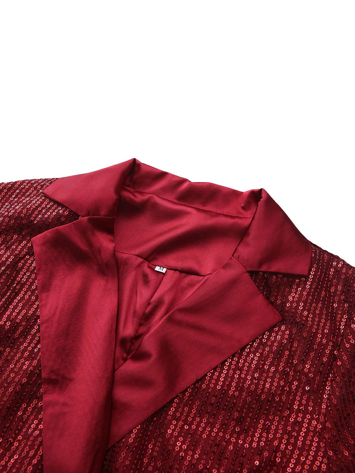 1960s Lapel Sequin Waist Tie Long Jacket - Image 4