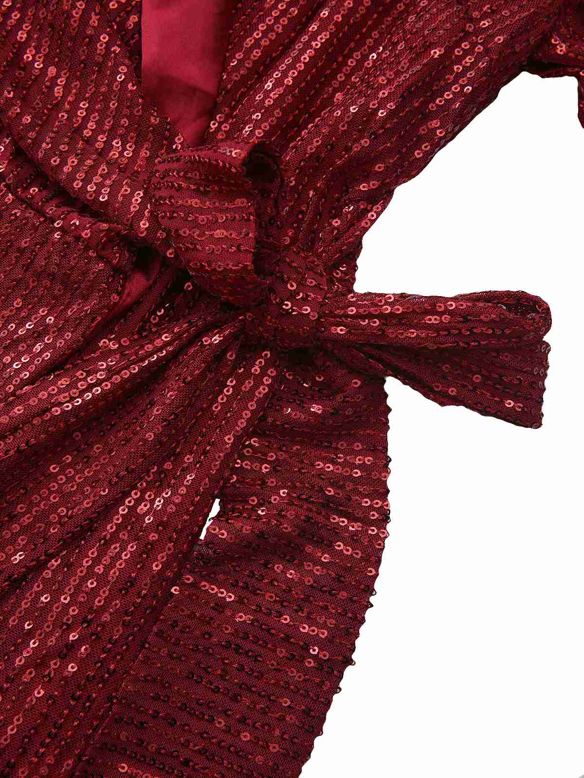 1960s Lapel Sequin Waist Tie Long Jacket - Image 5