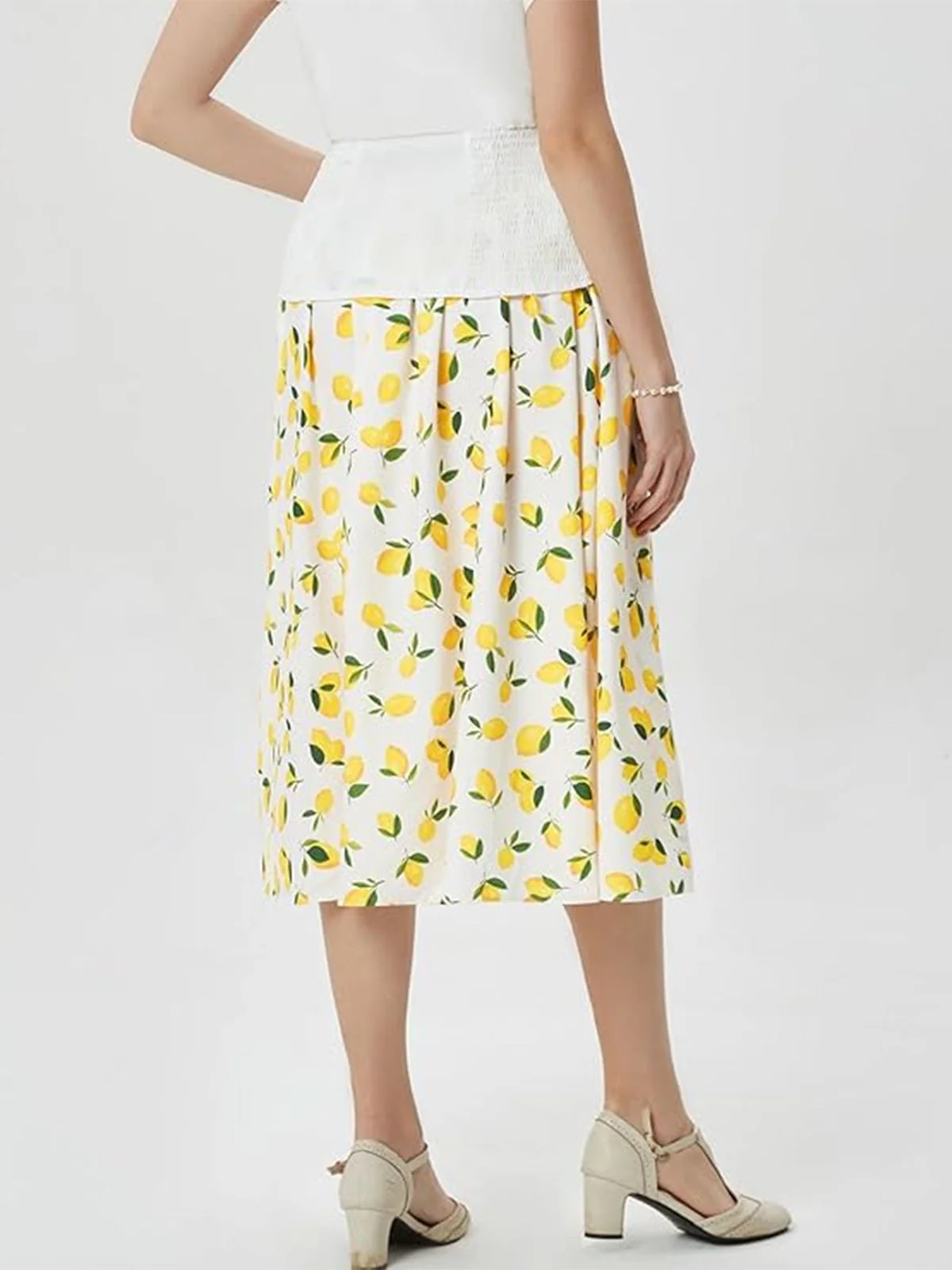 1960s Lemon Umbrella Belt Skirt - Image 4
