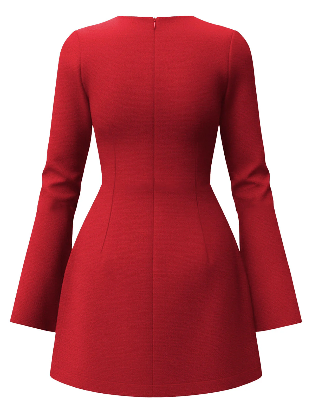 1960s Long Sleeve Faux Pockets Solid Dress - Image 10