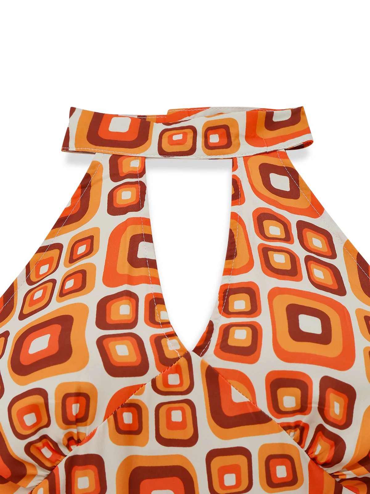 1960s Mandarin Collar Geometric Hippie Jumpsuit - Image 5