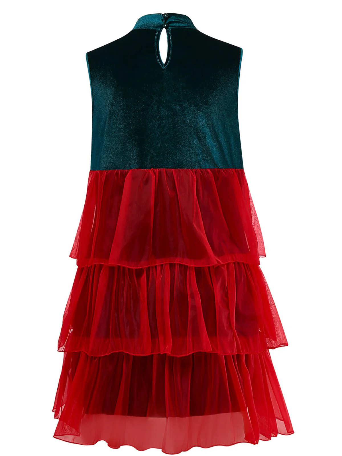 1960s Mesh Bow Christmas Tree Dress - Image 3