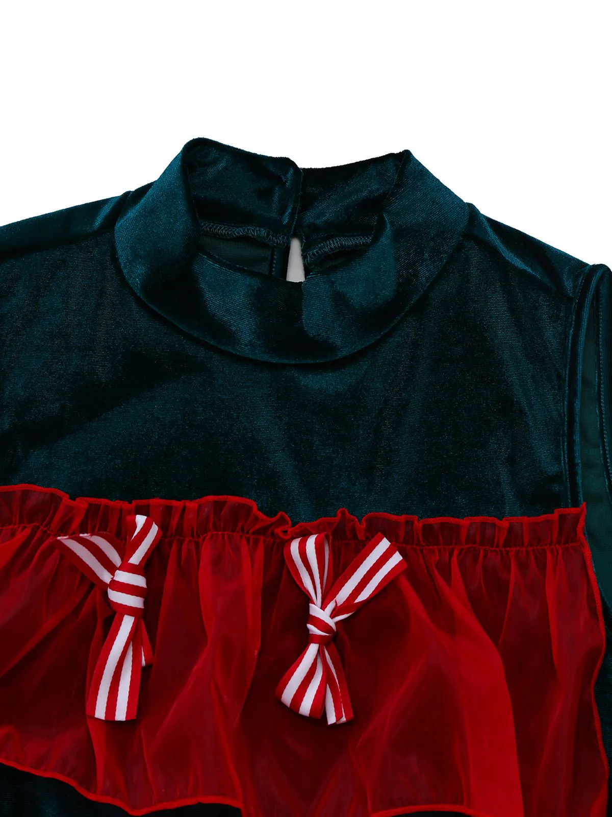 1960s Mesh Bow Christmas Tree Dress - Image 4