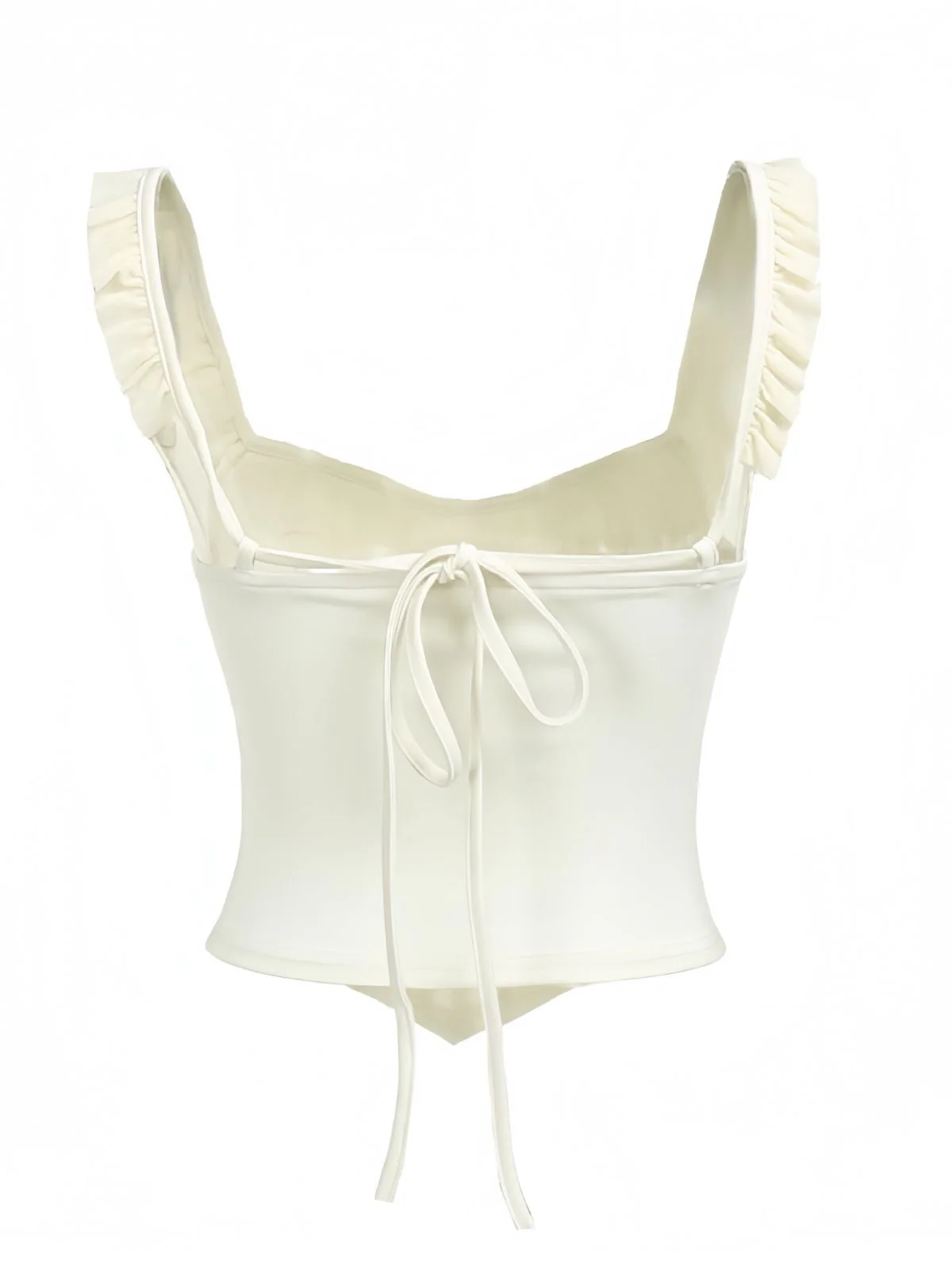 1960s Mesh Patchwork Ruffled Corset Camisole - Image 5