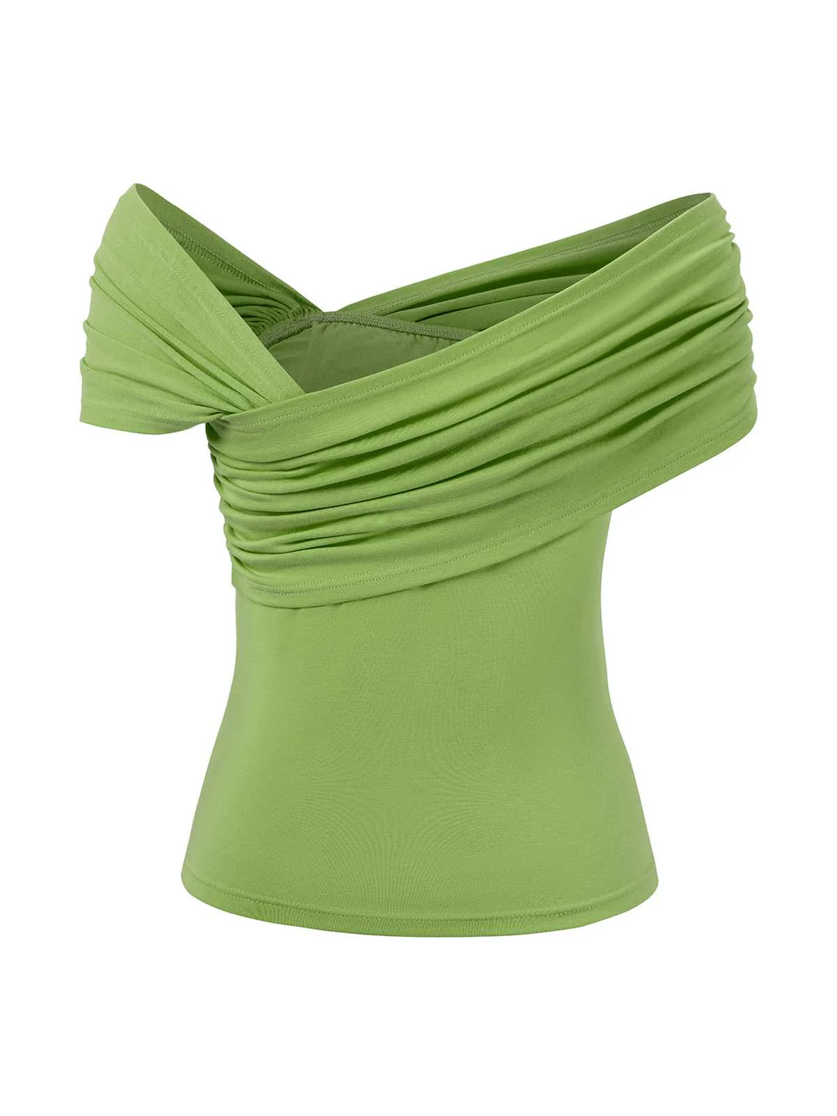 1960s Off-Shoulder 3D Rose Solid Top - Image 2