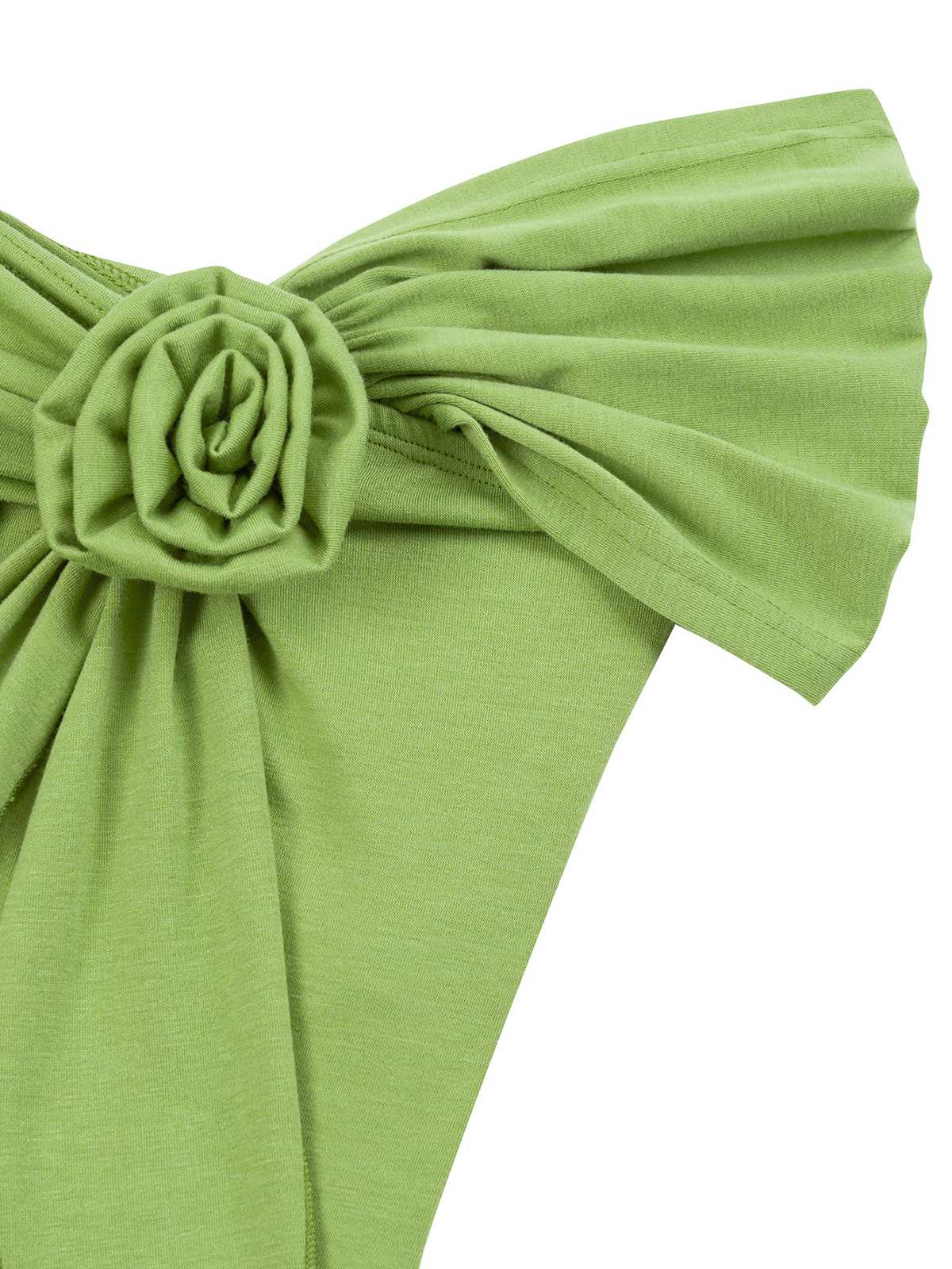 1960s Off-Shoulder 3D Rose Solid Top - Image 3