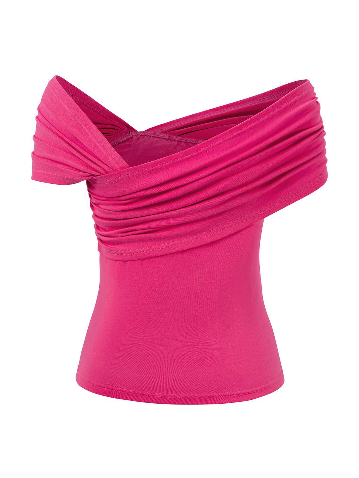 1960s Off-Shoulder 3D Rose Solid Top - Image 6