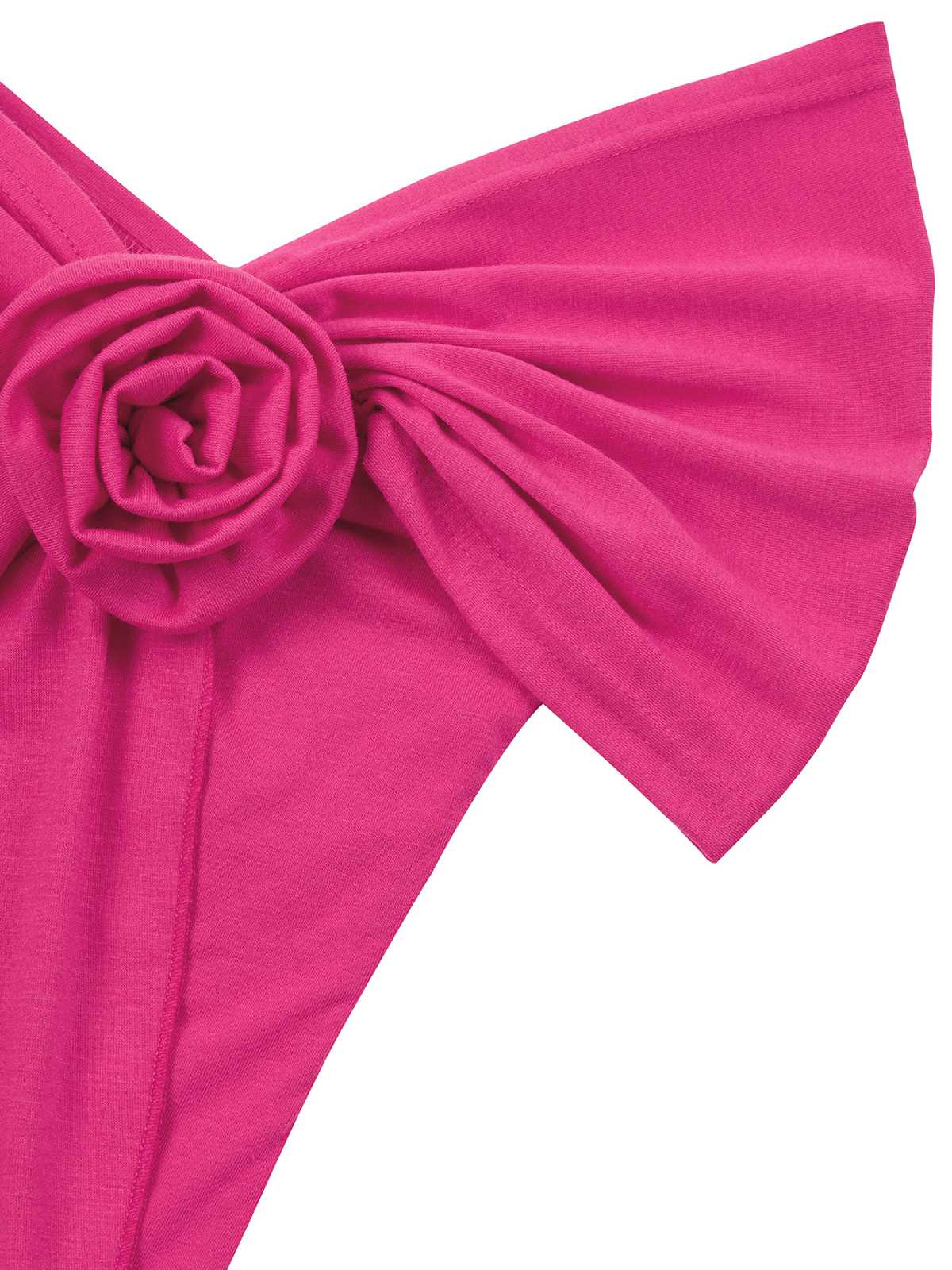 1960s Off-Shoulder 3D Rose Solid Top - Image 7