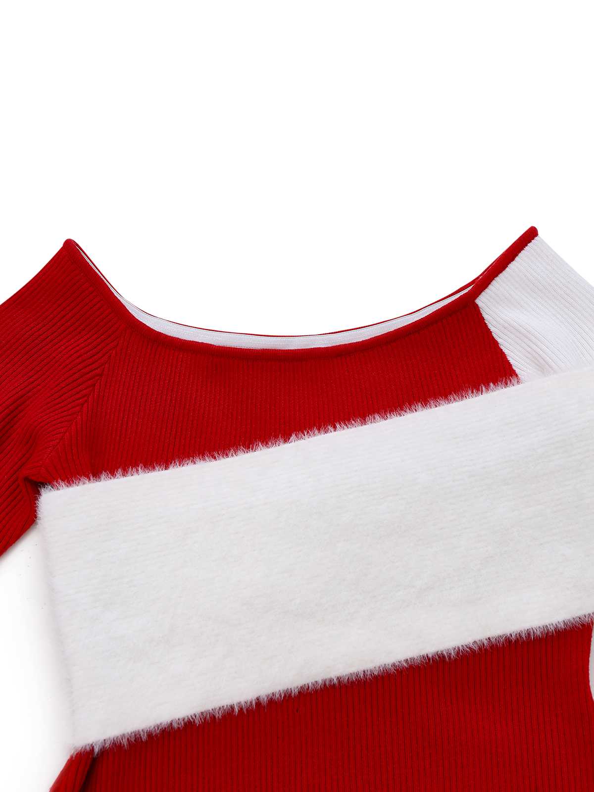 1960s Off-Shoulder Colorblock Bodycon Dress - Image 3