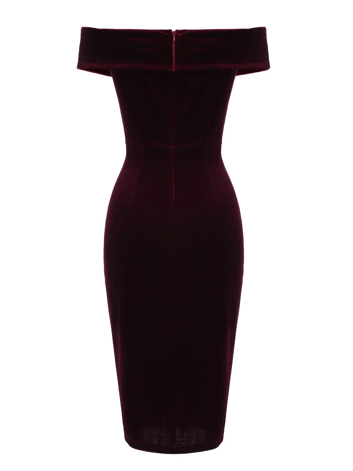 1960s Off Shoulder Velvet Bodycon Dress - Image 18